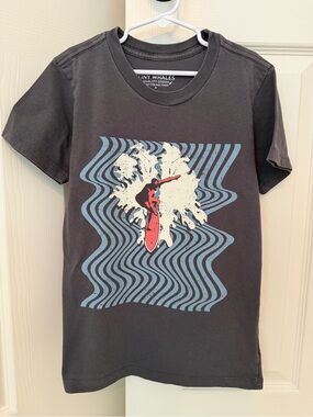 Tiny Whales Boys' Black Surf Graphic Short Sleeve Tee - Size 8